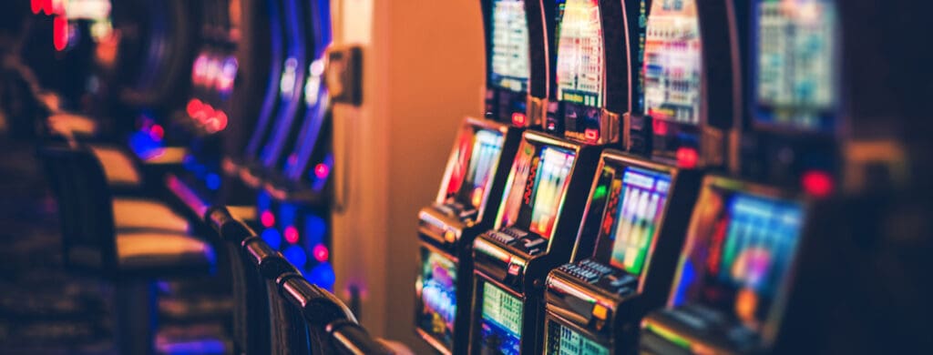 Rows of Casino slot machines